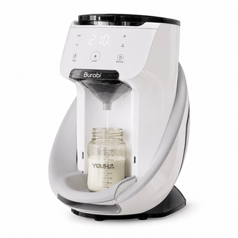 Slimme Smart Baby Formula Maker van Burabi – Automatische flesvoedingbereider met nauwkeurige temperatuurregeling en Wi-Fi bediening. De nummer 1 baby barista.