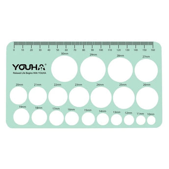 Turquoise Youha tepelmeter, ideaal voor het meten van je tepelmaat voor een comfortabele kolfsessie met het juiste borstschild.