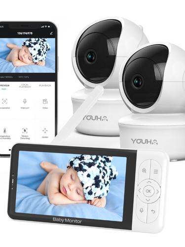 De Youha babyfoon met camera en app biedt betrouwbare en draadloze monitoring voor je baby, zodat je altijd in verbinding blijft en je kindje veilig in de gaten kunt houden via je smartphone.