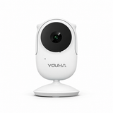 Losse witte Youha Care babyfooncamera met nachtzicht en ronde standaard, geschikt als extra camera voor de Youha Babyfoon Care.