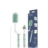 Youha flessenborstel set in groen met siliconen borstels voor flessen, tepel/speenborstel en reinigingsborstel voor slangen en filters, inclusief verpakking.